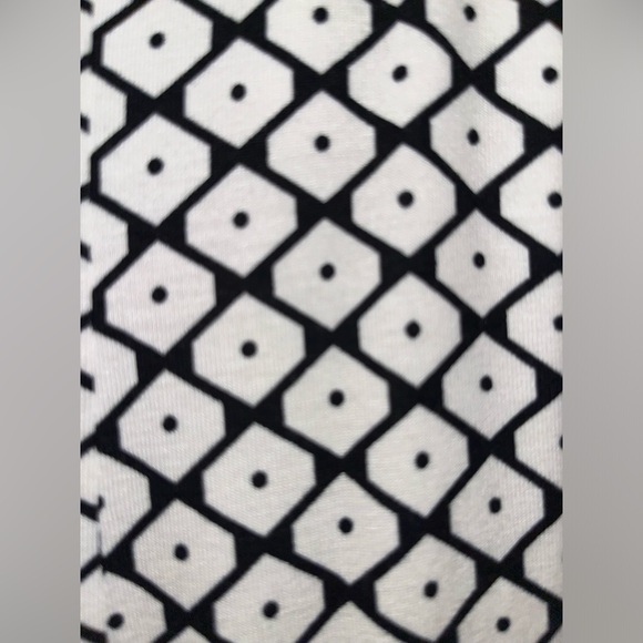 Talbots Petite Black and White Knit Midi Fit Flare Dress - Picture 3 of 15